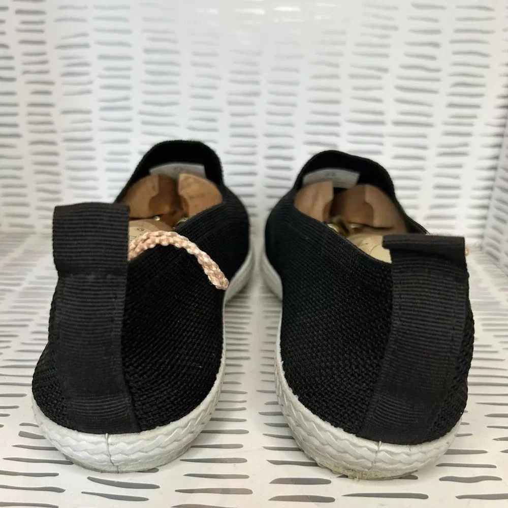 Tommy Bahama Womens Black Knit Slip On Espadrille Sneakers 7.5 Minimalist Travel